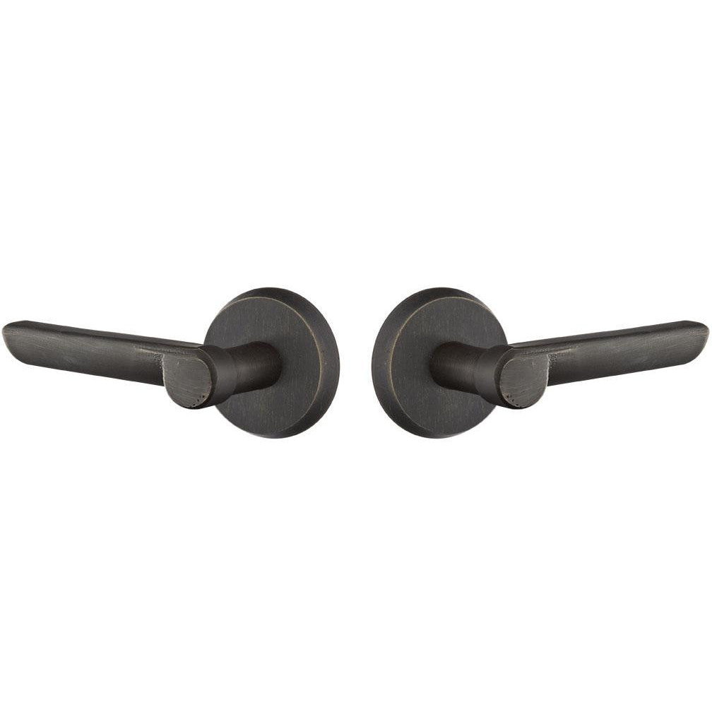 Sandcast Aurora Lever With Disk Rosette EMTEK