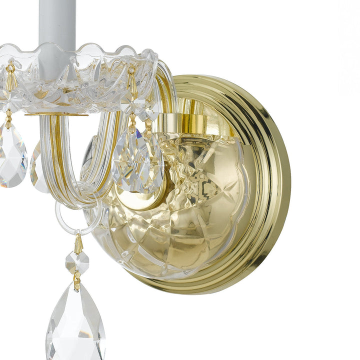Crystorama Crystorama Traditional Crystal 1 Light Hand Cut Crystal Polished Brass Sconce