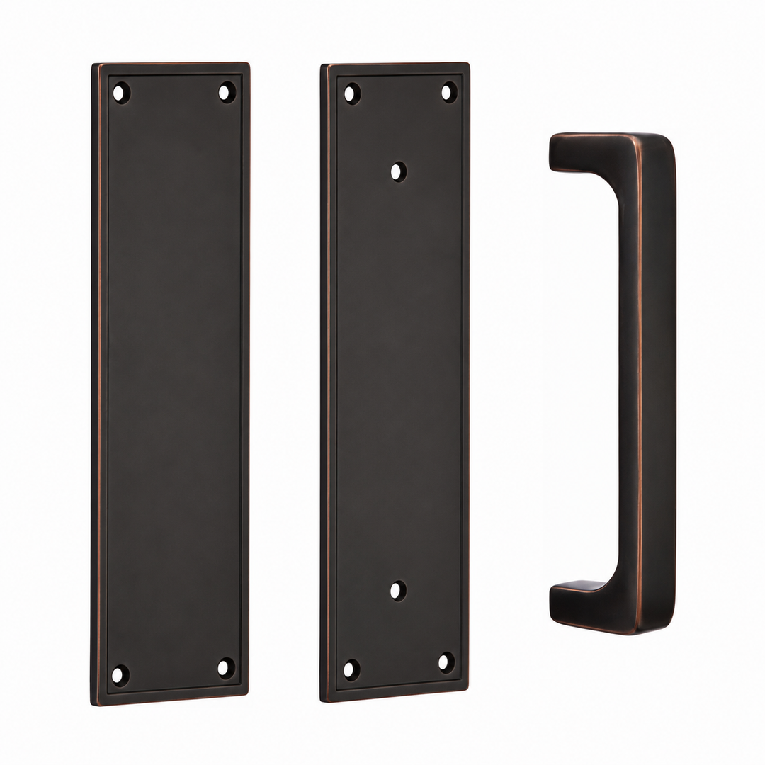 12 Inch Solid Brass Modern Baden Push & Pull Door Set