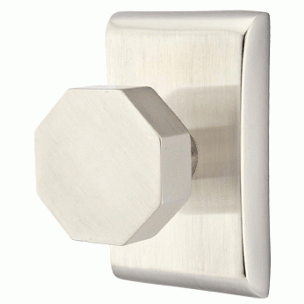 Emtek Solid Brass Octagon Door Knob Set With Neos Rosette (Several Finish Options) EMTEK