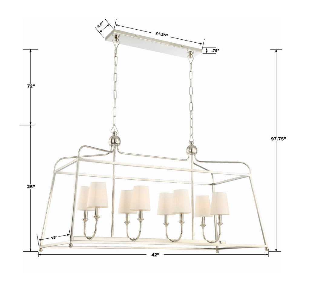 Crystorama Crystorama Libby Langdon Sylvan 8 Light Polished Nickel Chandelier