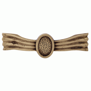 4 3/8 Inch Overall (3 1/4 Inch c-c) Solid Brass Hammered Drawer Pull