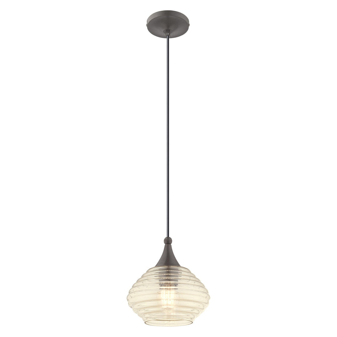 1 Light English Bronze Single Pendant Pendant Livex