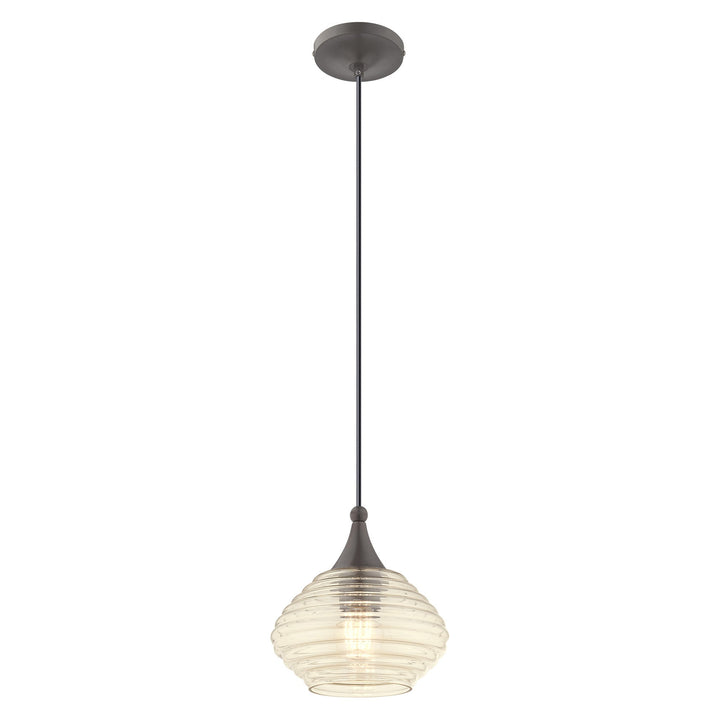1 Light English Bronze Single Pendant Pendant Livex