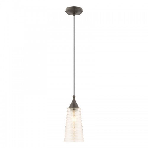 1 Light English Bronze Single Pendant Pendant Livex