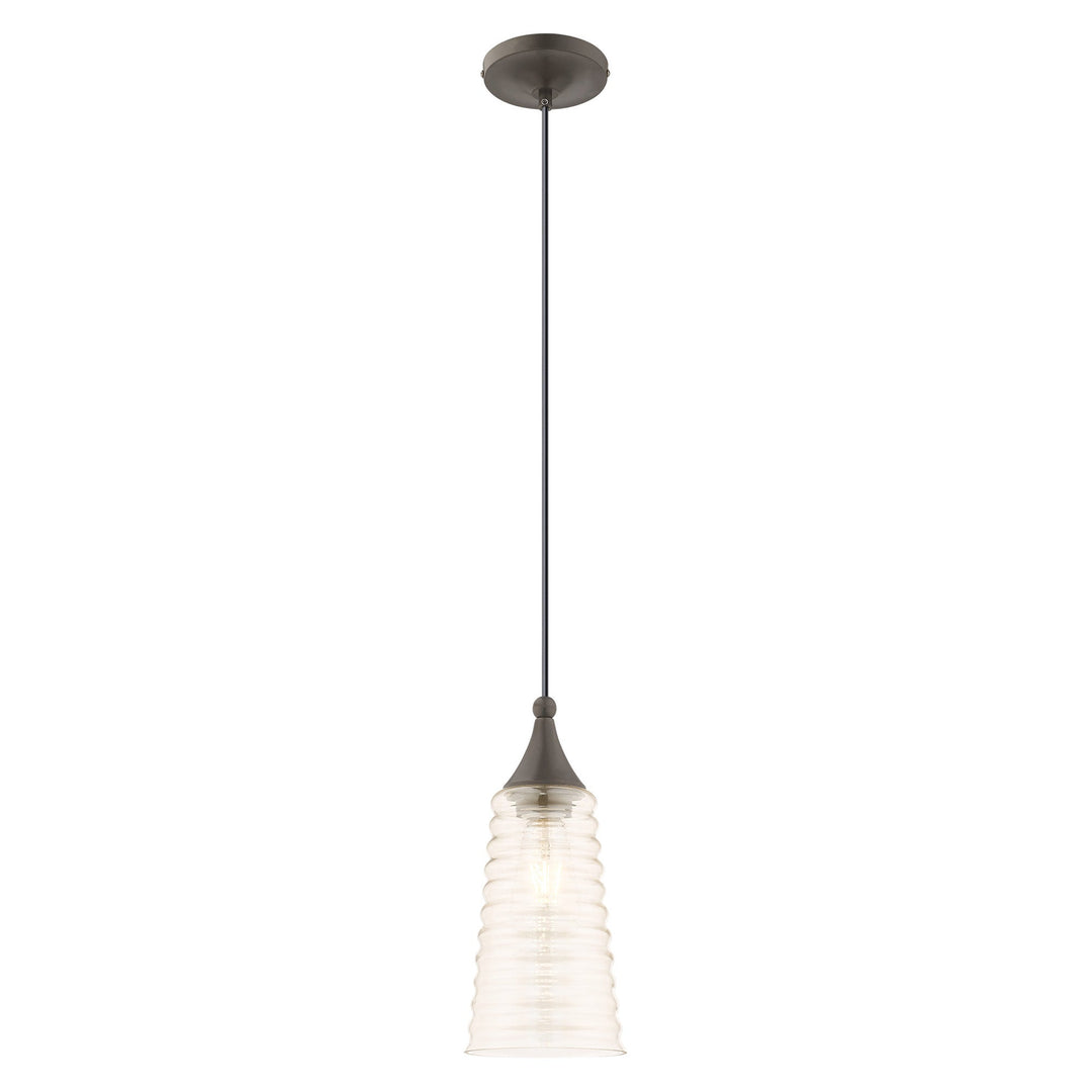 1 Light English Bronze Single Pendant Pendant Livex