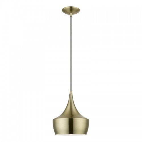1 Light Antique Brass Pendant Pendant Livex