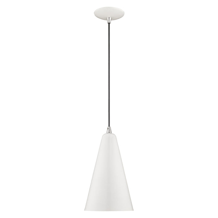 1 Light Shiny White Single Pendant Pendant Livex