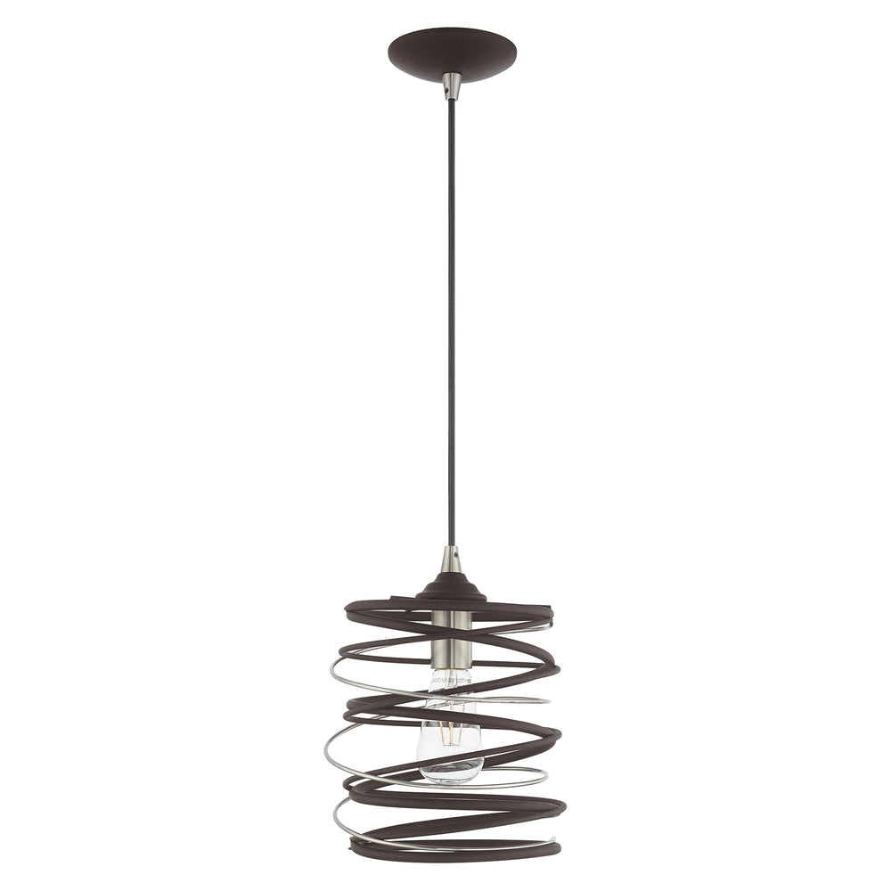 1 Light Bronze Single Pendant Pendant Livex