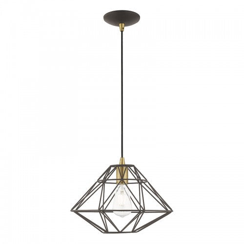 1 Light Bronze Single Pendant Pendant Livex