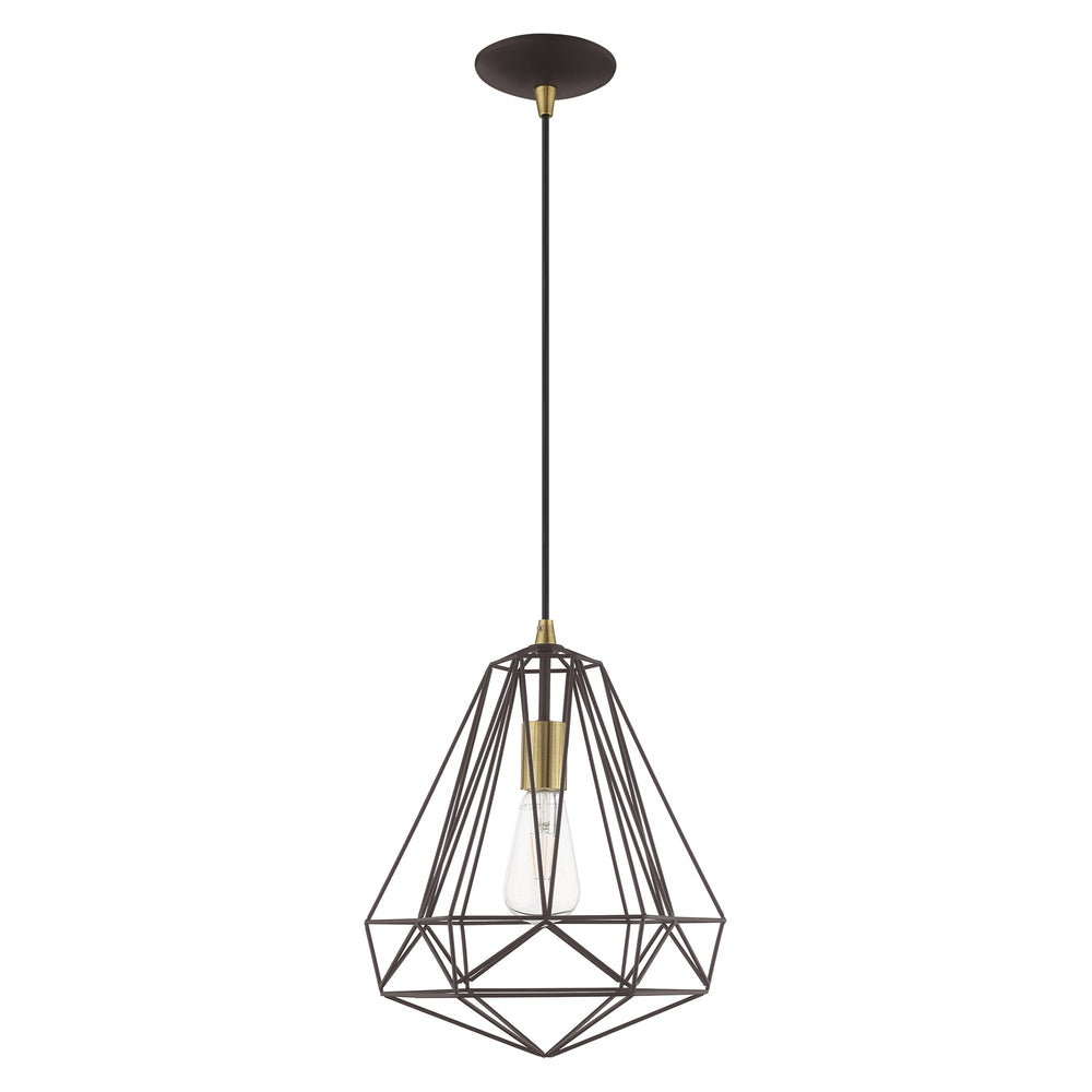 1 Light Bronze Single Pendant Pendant Livex