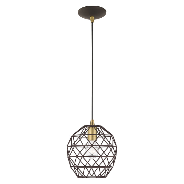 1 Light Bronze Single Pendant Pendant Livex