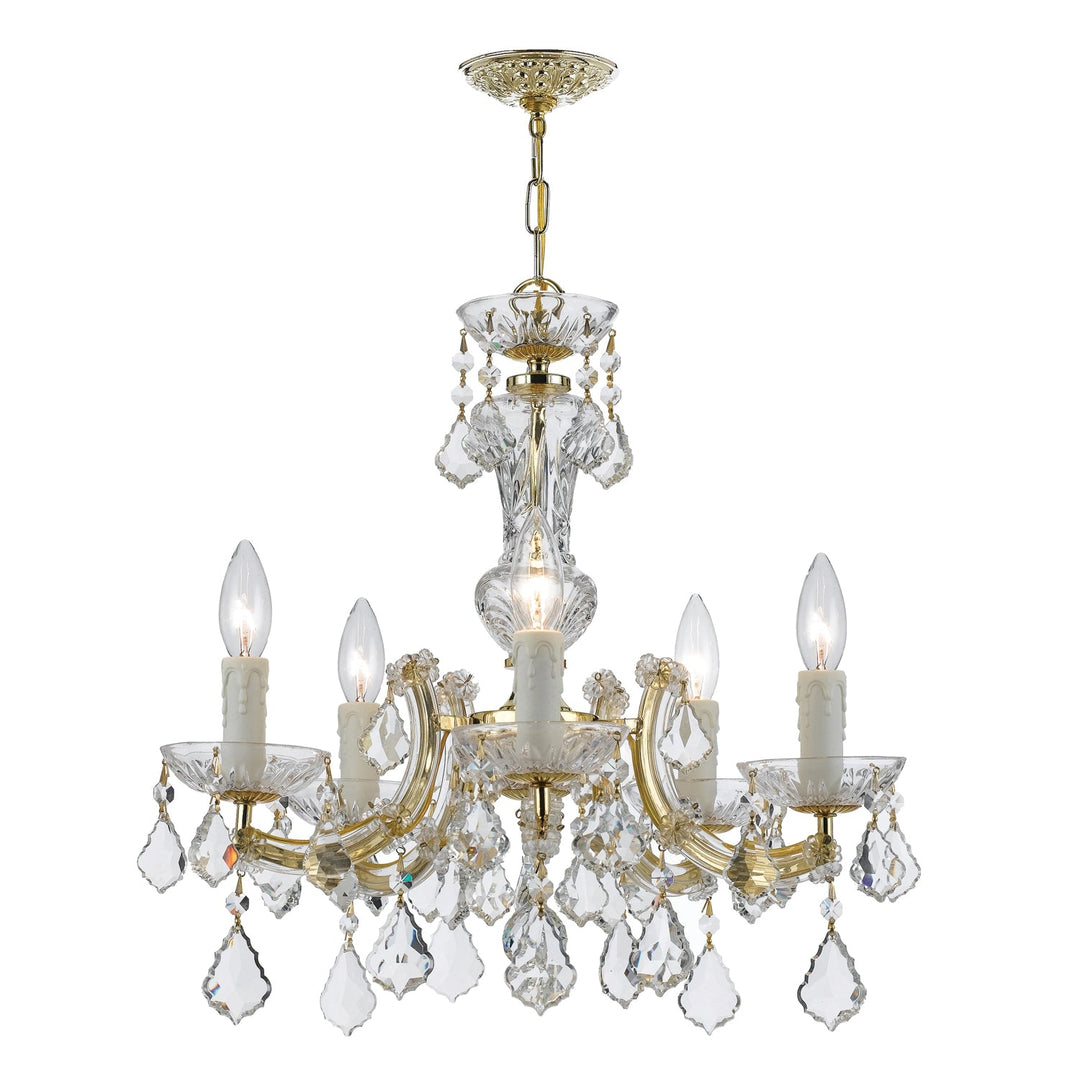 Crystorama Crystorama Maria Theresa 5 Light Spectra Crystal Gold Chandelier