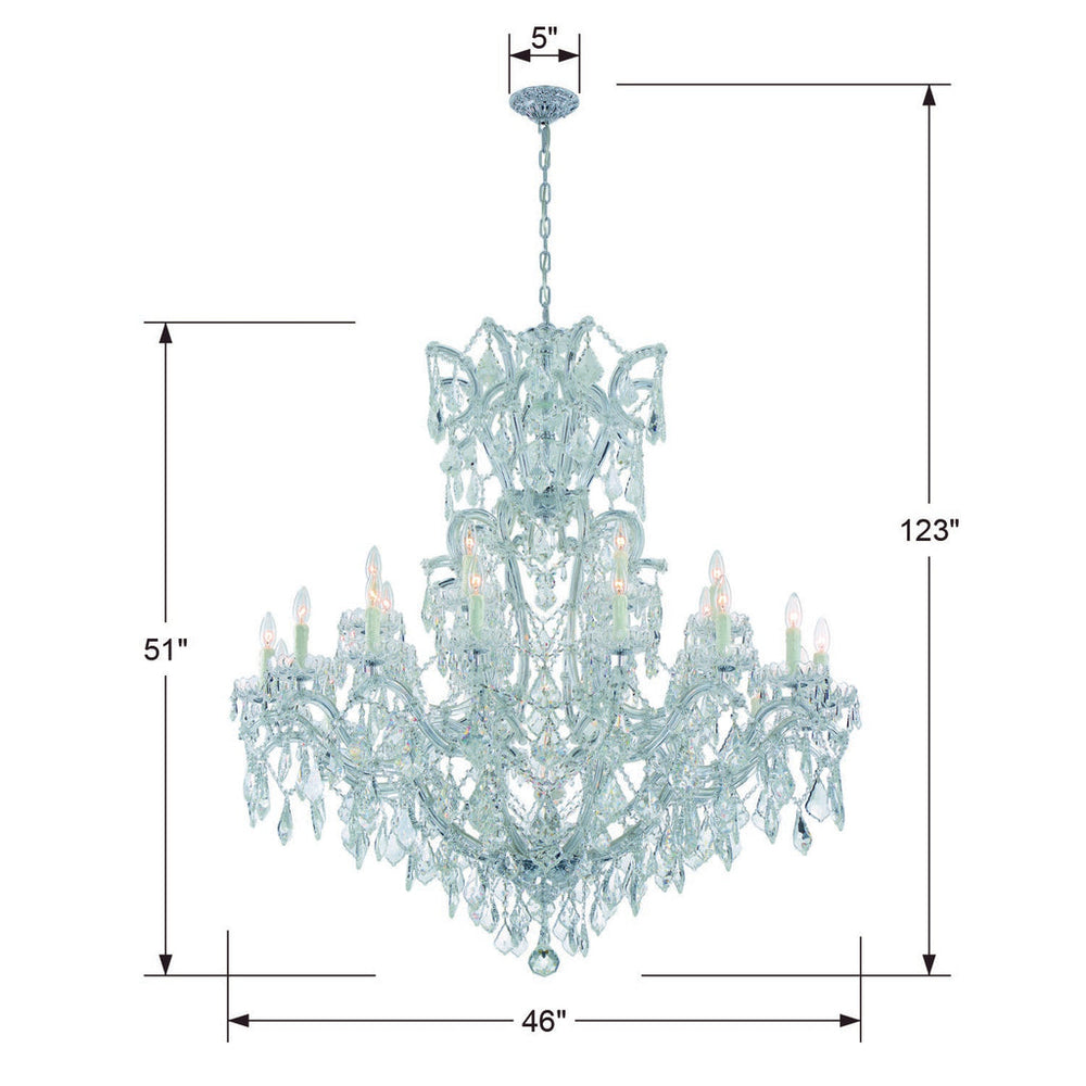 Crystorama Crystorama Maria Theresa 25 Light Hand Cut Crystal Polished Chrome Chandelier