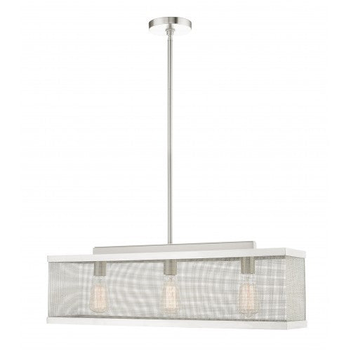 3 Light Brushed Nickel Chandelier Livex