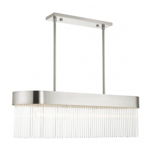 4 Light Brushed Nickel Chandelier Livex