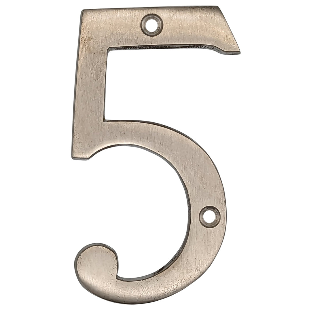 COPPER MOUNTAIN HARDWARE Solid Brass 4 Inch Tall Number 5