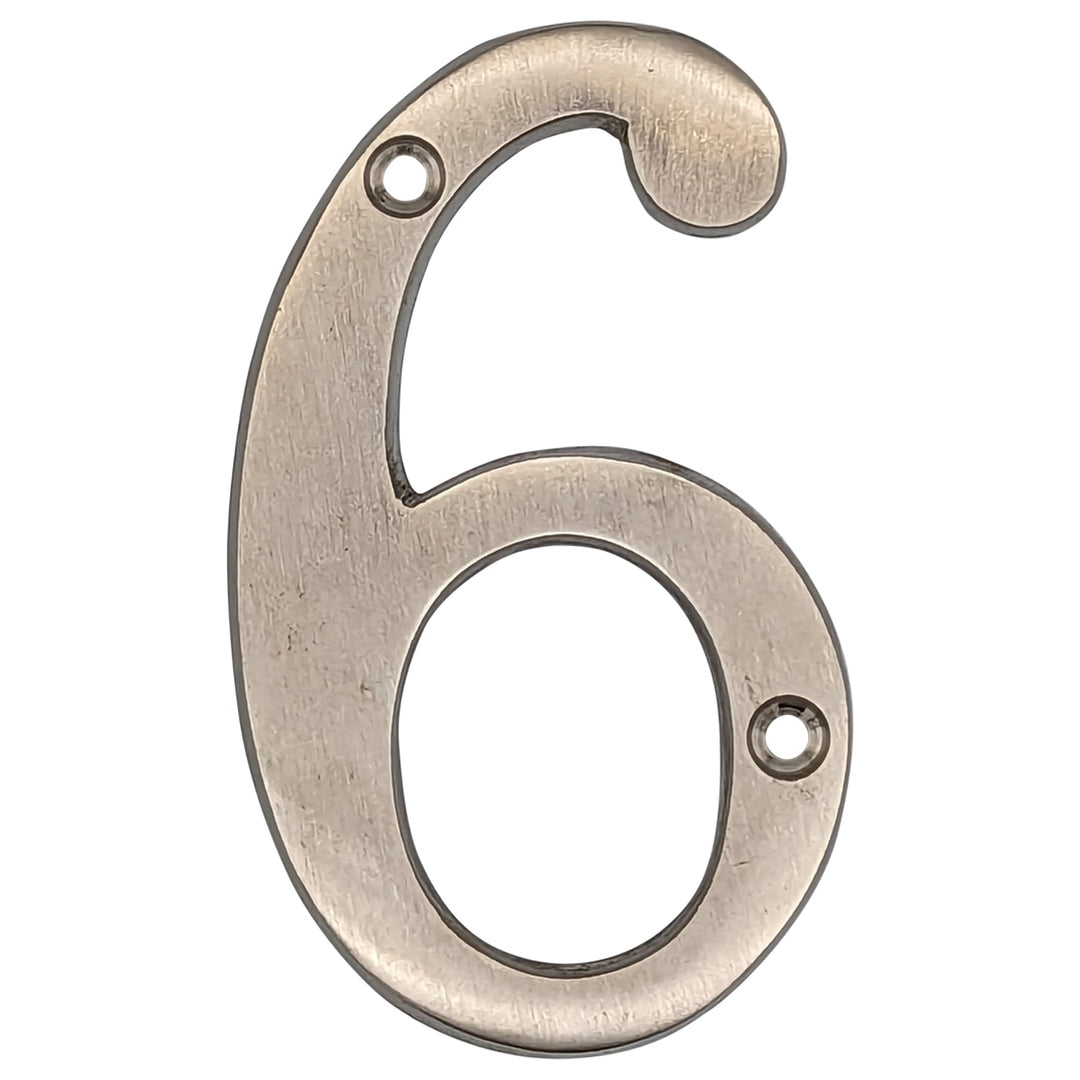 COPPER MOUNTAIN HARDWARE Solid Brass 4 Inch Tall Number 6