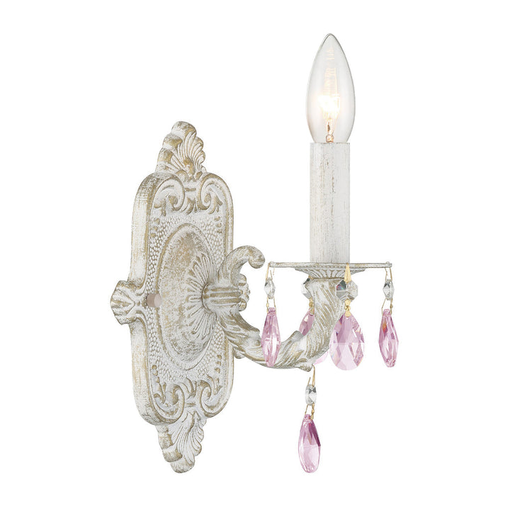 Crystorama Crystorama Paris Market 1 Light Clear Crystal Antique White Sconce