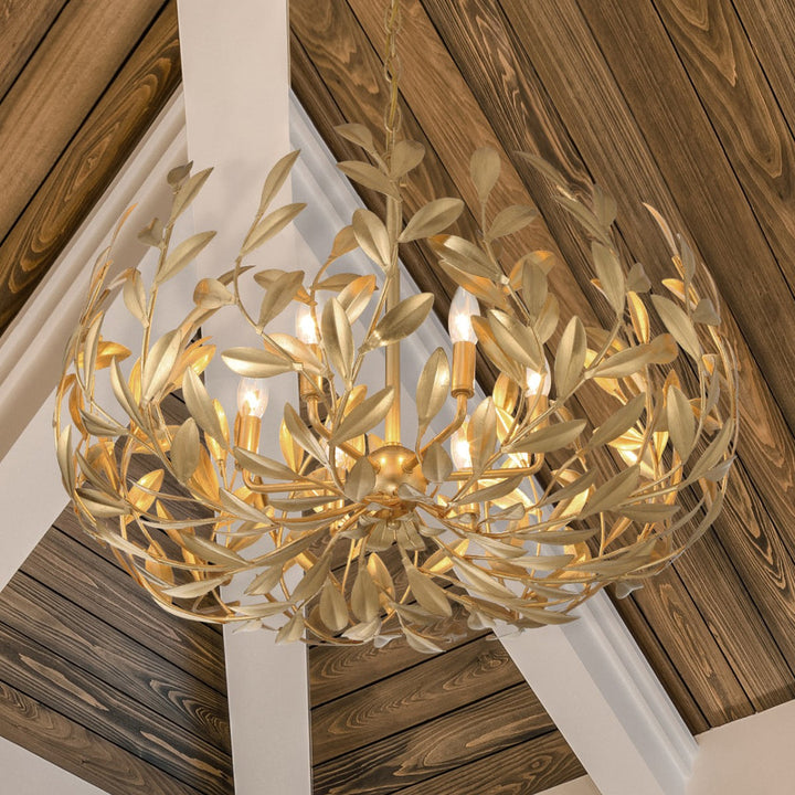 Crystorama Crystorama Broche 6 Light Antique Gold Chandelier