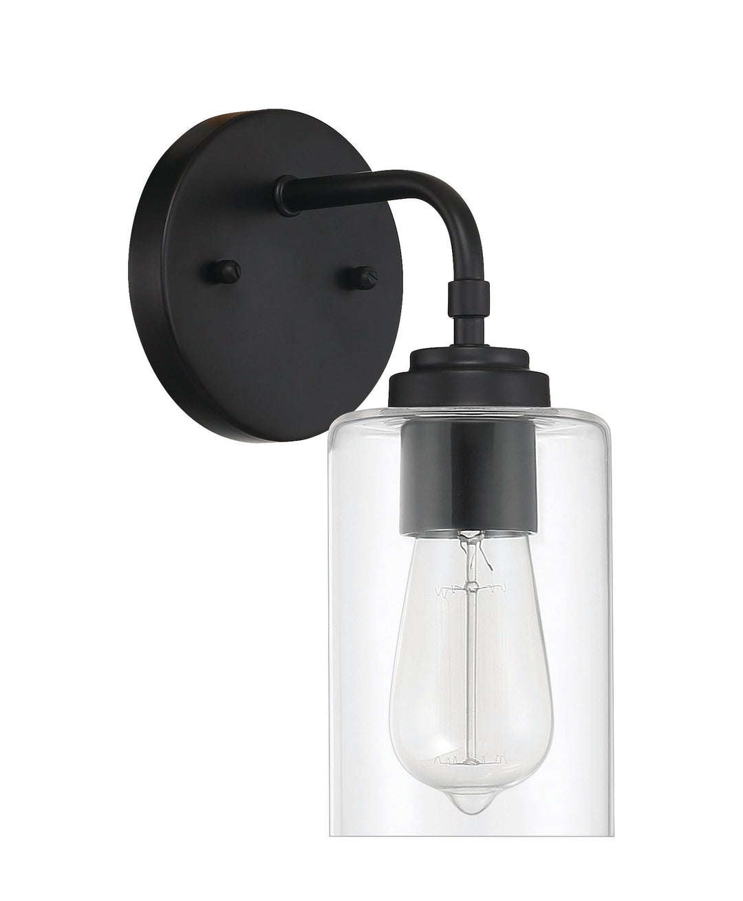 ##Antique Hardware## Stowe 1 Light Wall Sconce in Flat Black
