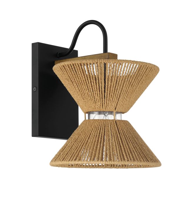 ##Antique Hardware## Serena 1 Light Wall Sconce in Flat Black/Walnut