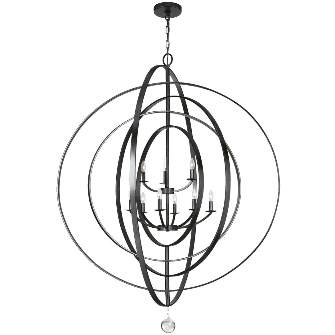 Crystorama Crystorama Luna 9 Light Matte Black Chandelier
