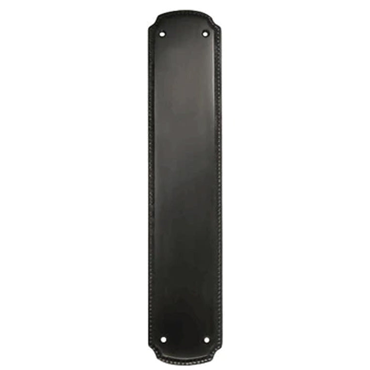 11 1/2 Inch Solid Brass Beaded Push & Plate COPPER MOUNTAIN HARDWARE