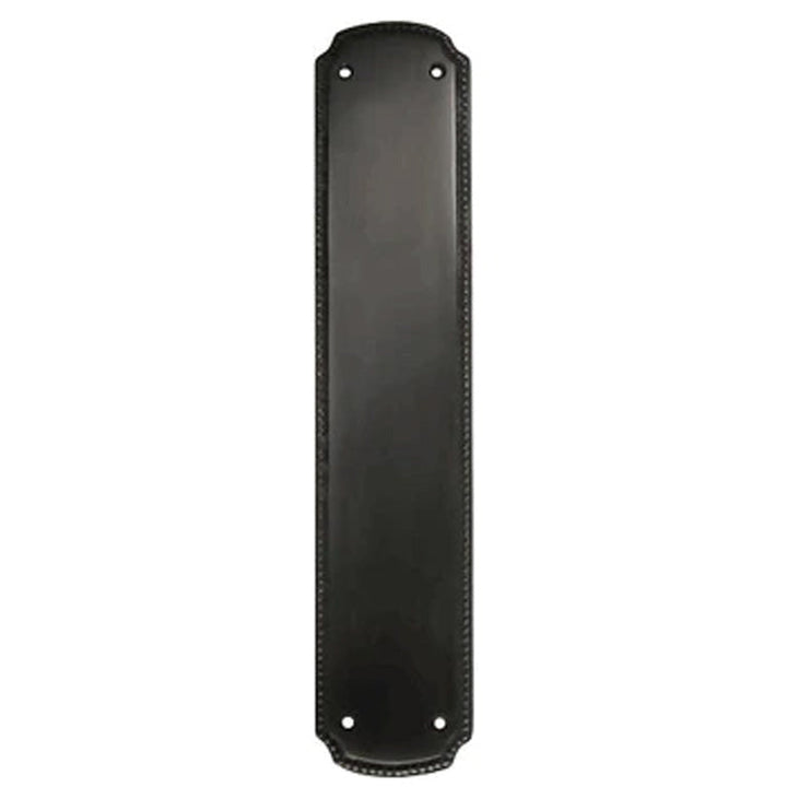 11 1/2 Inch Solid Brass Beaded Push & Plate COPPER MOUNTAIN HARDWARE