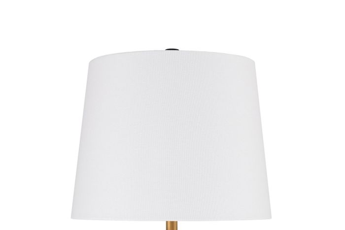 ##Antique Hardware## 1 Light Metal Tri-Pod Base Table Lamp in Painted Black/Gold (2 Pack)