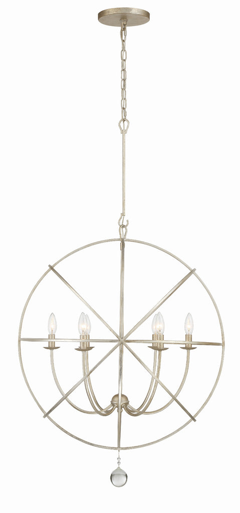 Crystorama Crystorama Solaris 6 Light Olde Silver Sphere Chandelier