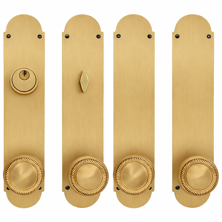 Traditional Style Double Door Deadbolt Entryway Set (Several Finishes Available) (Copy)