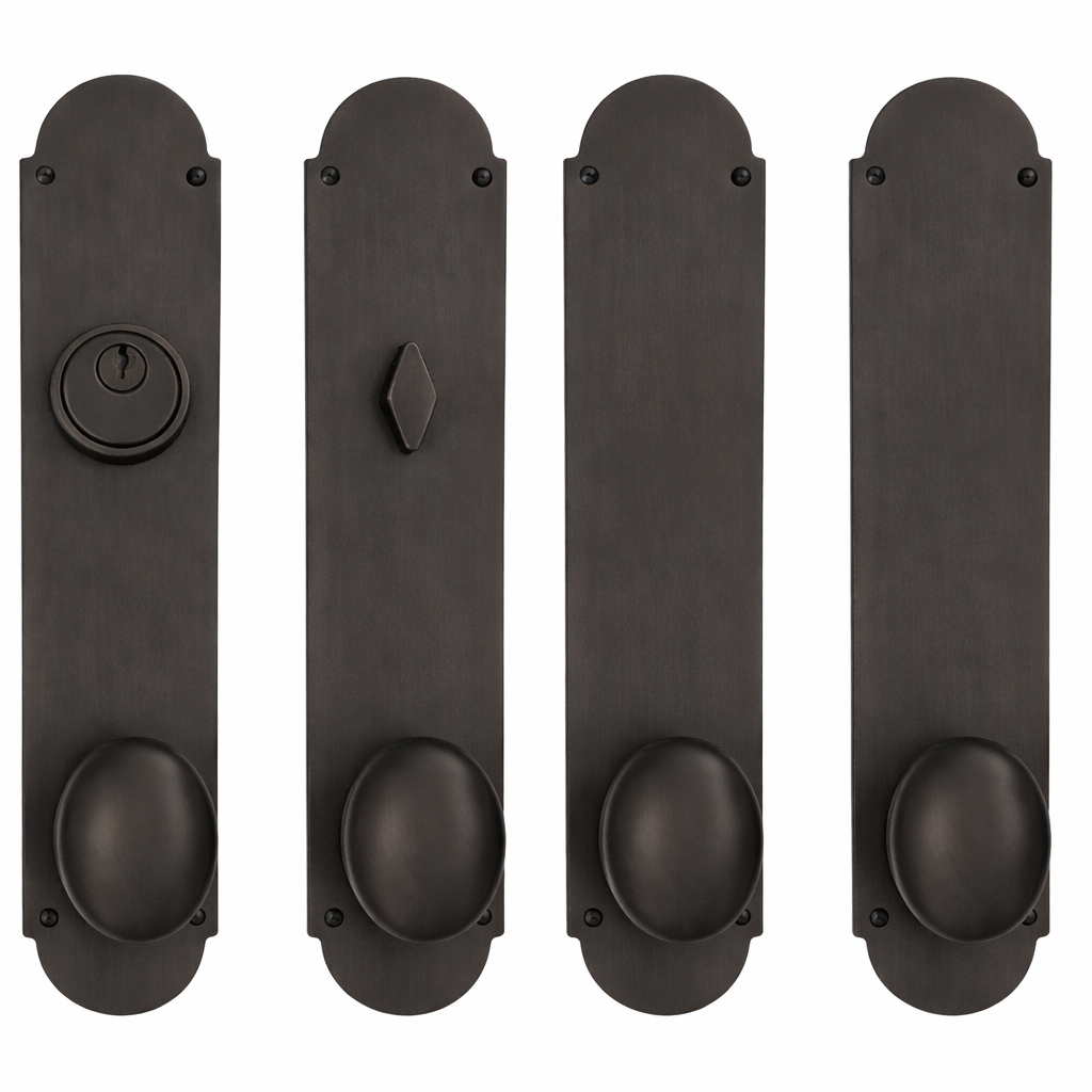 Traditional Style Double Door Deadbolt Entryway Set (Several Finishes Available) (Copy)