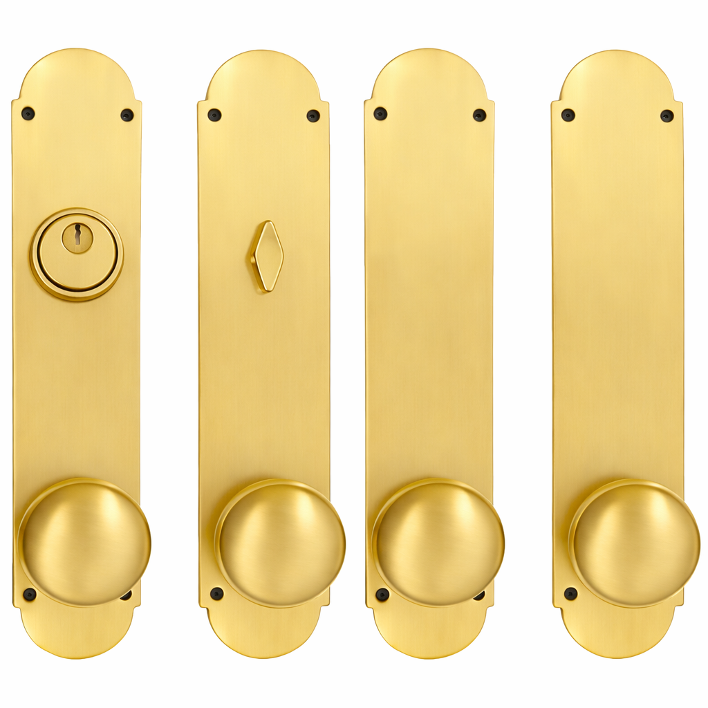 Traditional Style Double Door Deadbolt Entryway Set (Several Finishes Available) (Copy)