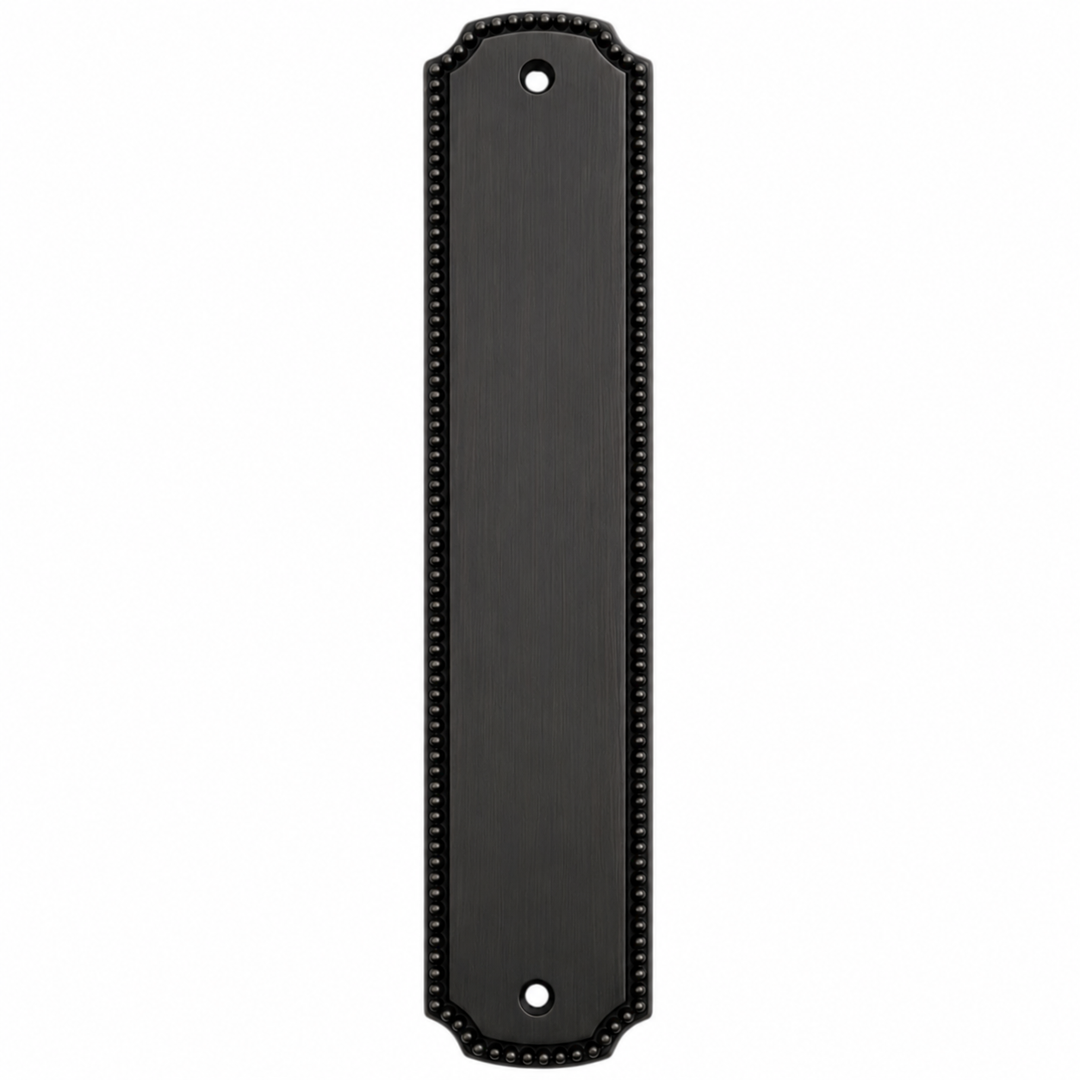 11 1/2 Inch Solid Brass Beaded Push Plate (Several Finishes Available)