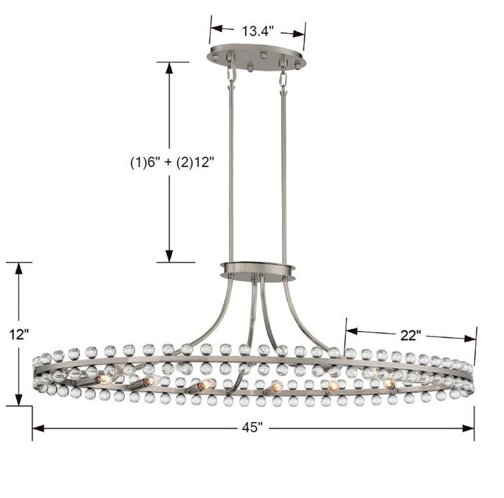 Crystorama Crystorama Clover 12 Light Brushed Nickel Chandelier