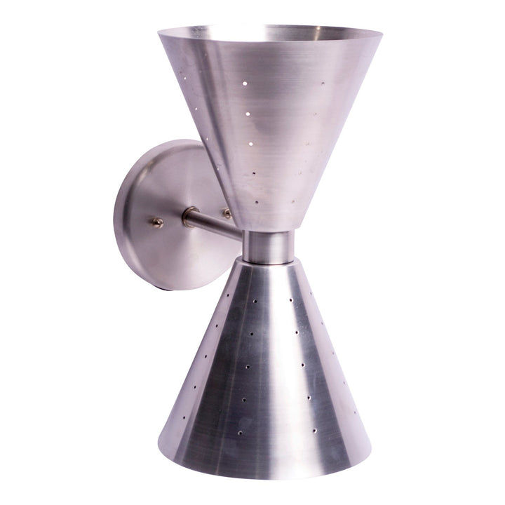 13 Inch Art Deco Double Cone Aluminum Wall Sconce COPPER MOUNTAIN HARDWARE