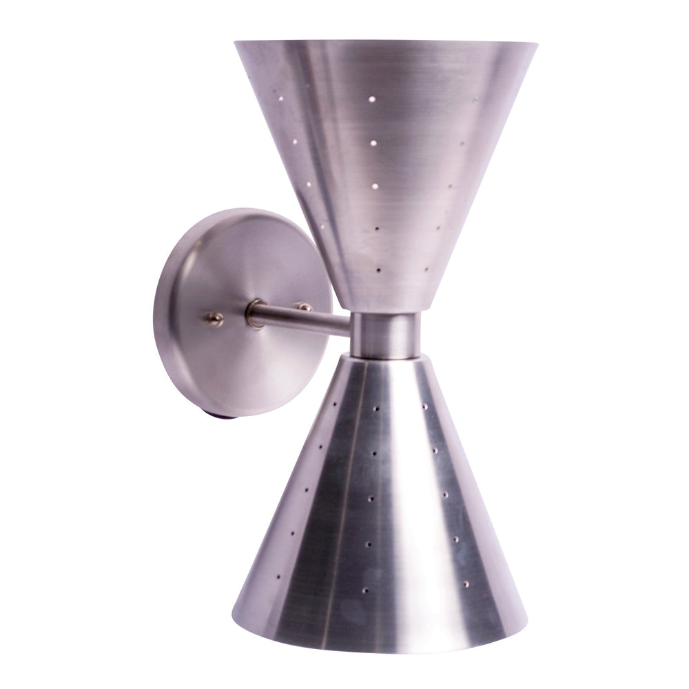 13 Inch Art Deco Double Cone Aluminum Wall Sconce COPPER MOUNTAIN HARDWARE