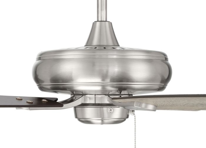 ##Antique Hardware## 52" Eos in Brushed Polished Nickel w/ Driftwood/Walnut Blades