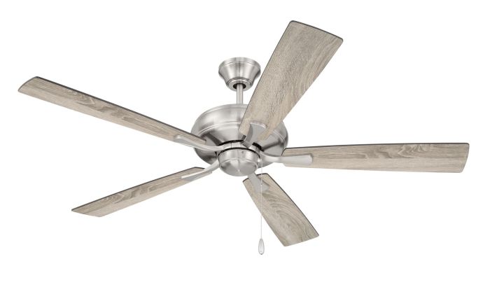 ##Antique Hardware## 52" Eos in Brushed Polished Nickel w/ Driftwood/Walnut Blades