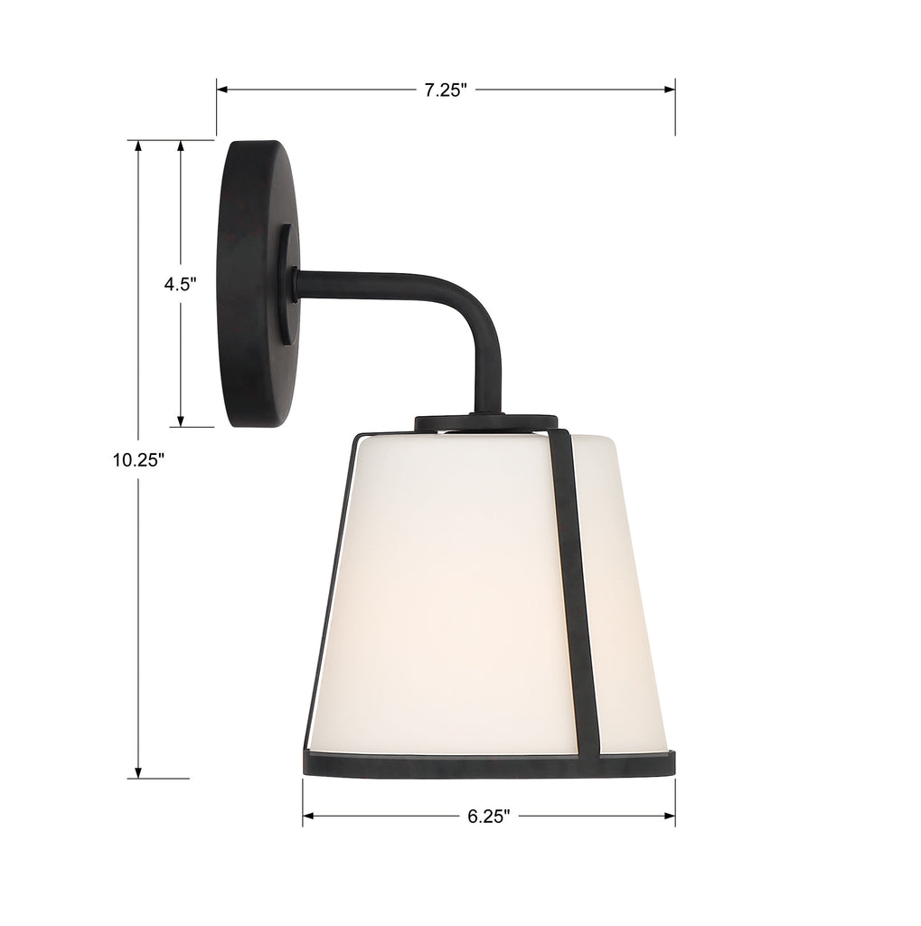 Crystorama Crystorama Fulton 1 Light Black Bathroom Vanity