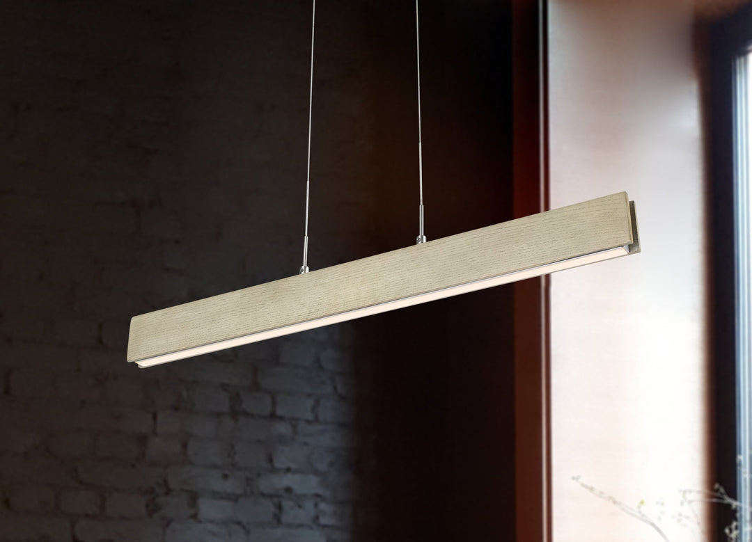 COLMAR INTEGRATED LED RUBBER WOOD CEILING ISLAND LIGHT WITH ADJUSTABLE STEEL BRAIDED CABLE.18W, 1400 LUMEN, 3000K Cal Lighting
