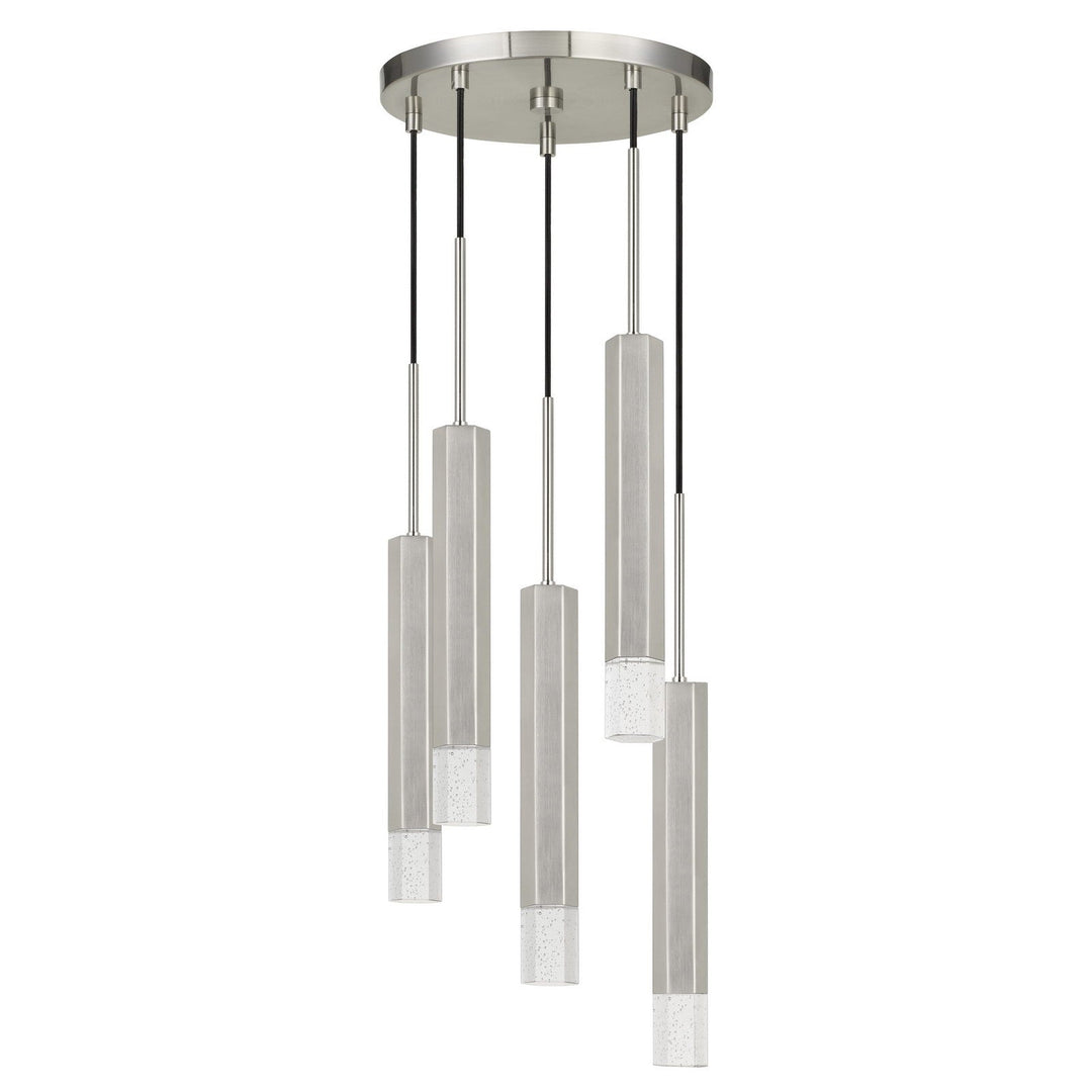 Troy integrated LED Dimmable Hexagon Aluminum Casted 5 Lights Pendant With Glass Diffuser Pendant Cal Lighting