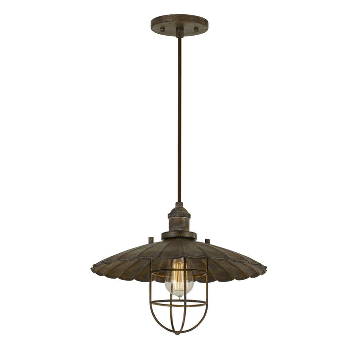 OLIVE OLD INDUSTRIAL METAL PENDANT WITH GLASS SHIELD (EDISON BULB NOT INCLUDED) Pendant Cal Lighting