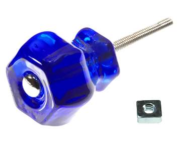 COPPER MOUNTAIN HARDWARE Authentic Glass Hexagon Shape Cabinet & Furniture Knobs in 14 Colors