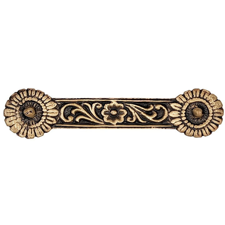4 1/4 Inch Overall (3 3/8 Inch c-c) Solid Brass Unique Circle Pull Handle COPPER MOUNTAIN HARDWARE