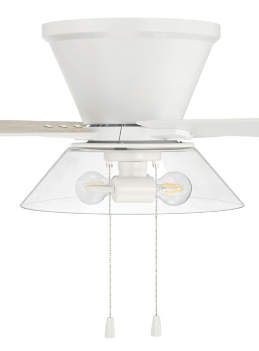 ##Antique Hardware## 52" Insight White Finish, White/Washed Oak Blades, Integrated Light kit Included