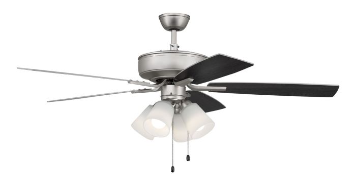 ##Antique Hardware## 52" Pro Plus 114 in Brushed Nickel w/ Brushed Nickel/Greywood Blades