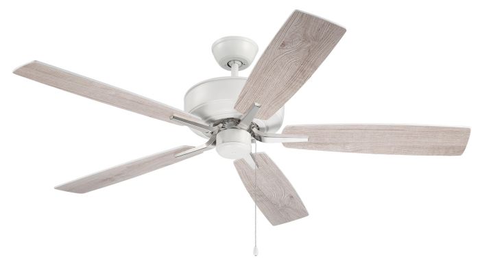 ##Antique Hardware## 52" Pro Plus in White/Polished Nickel w/ White/Washed Oak Blades