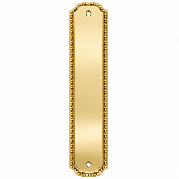 11 1/2 Inch Solid Brass Beaded Push Plate (Several Finishes Available)